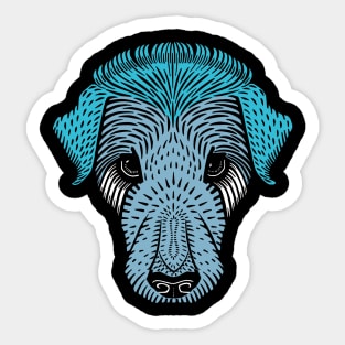 Vintage dog head-blue Sticker